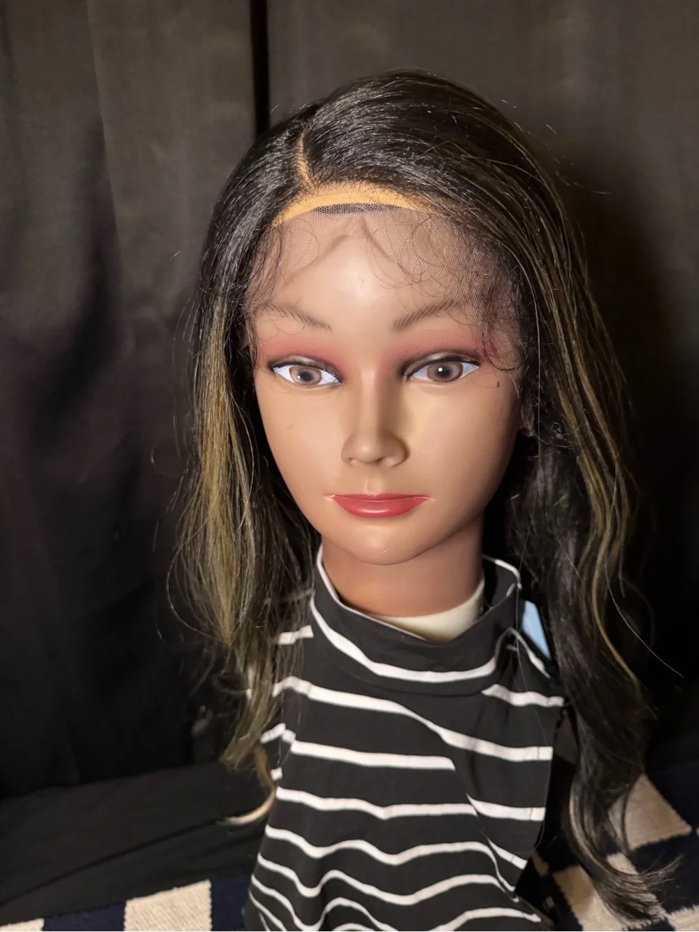 Sensationnel Black Synthetic Lace Front Wig with Blonde Highlights - NWT